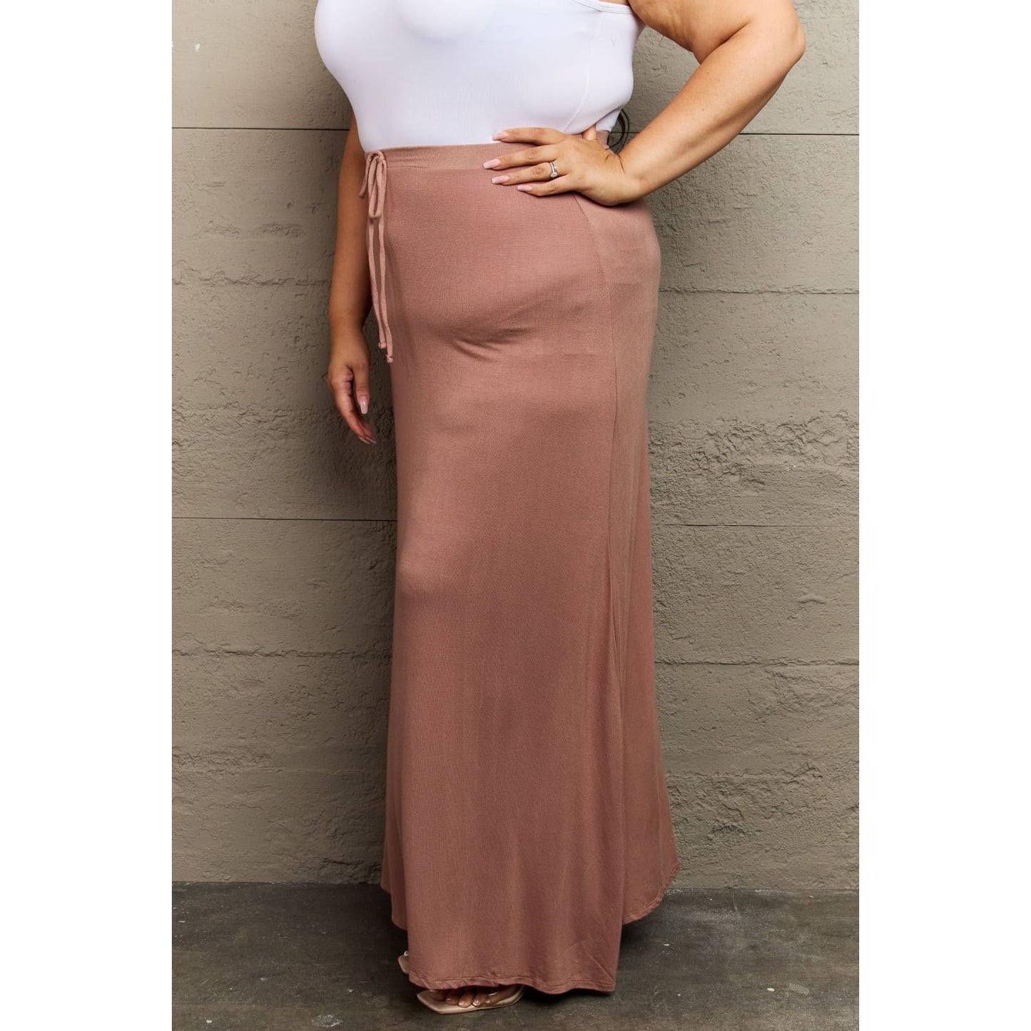 Culture Code For The Day Full Size Flare Maxi Skirt in Chocolate - TiffanyzKlozet