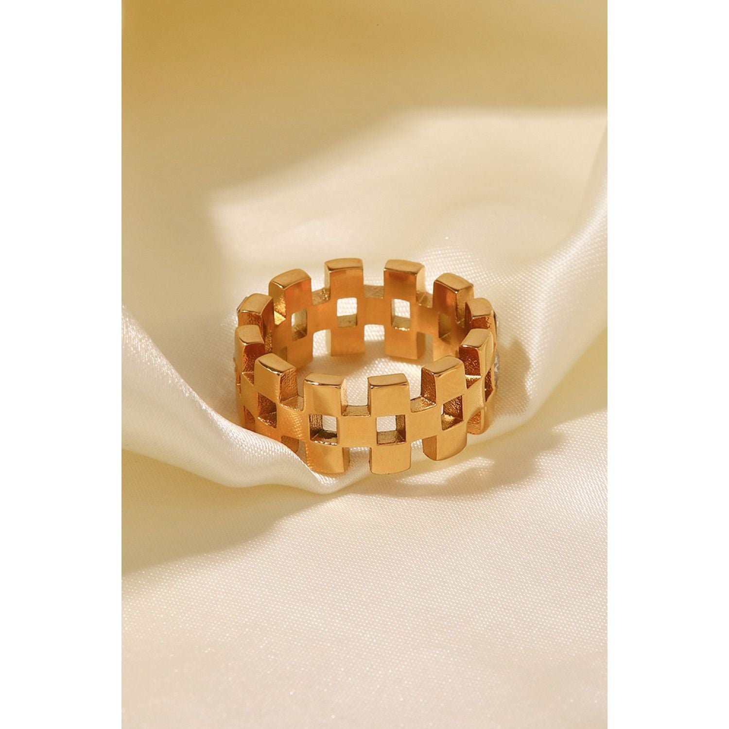 Contrast Stainless Steel 18K Gold-Plated Ring - TiffanyzKlozet