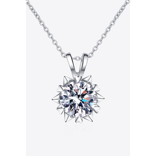 Learning To Love 925 Sterling Silver Moissanite Pendant Necklace - TiffanyzKlozet
