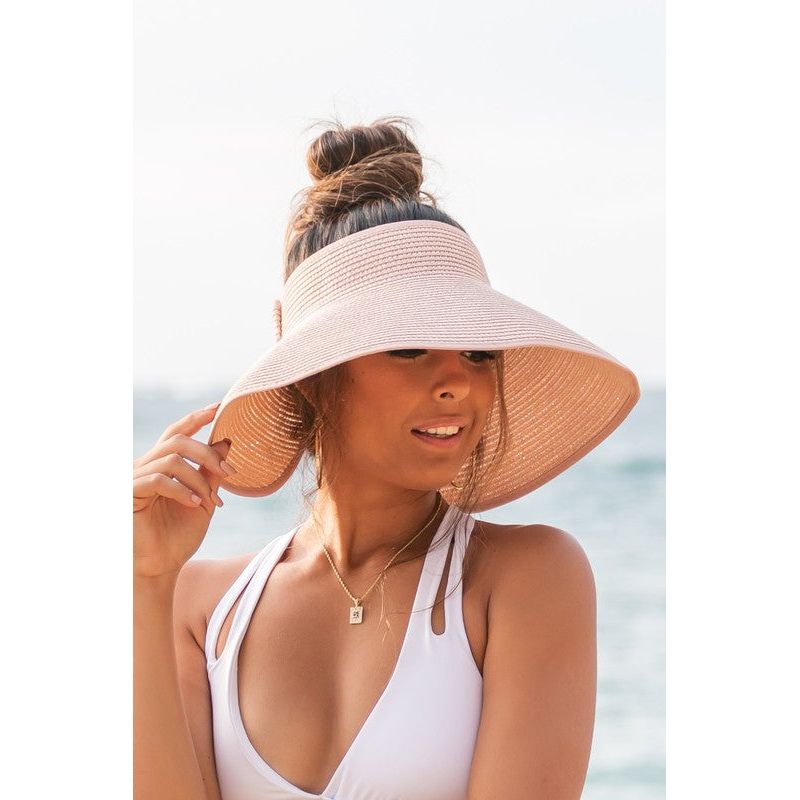 Foldable Wide Brim Bow Visor - TiffanyzKlozet