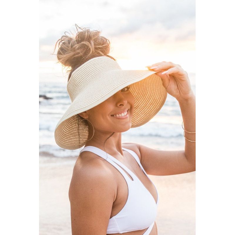 Foldable Wide Brim Bow Visor - TiffanyzKlozet