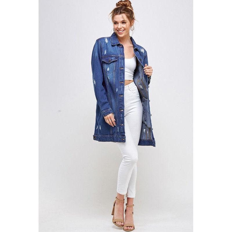 DENIM 3/4 QUARTER JACKETS DISTRESSED WASHED - TiffanyzKlozet