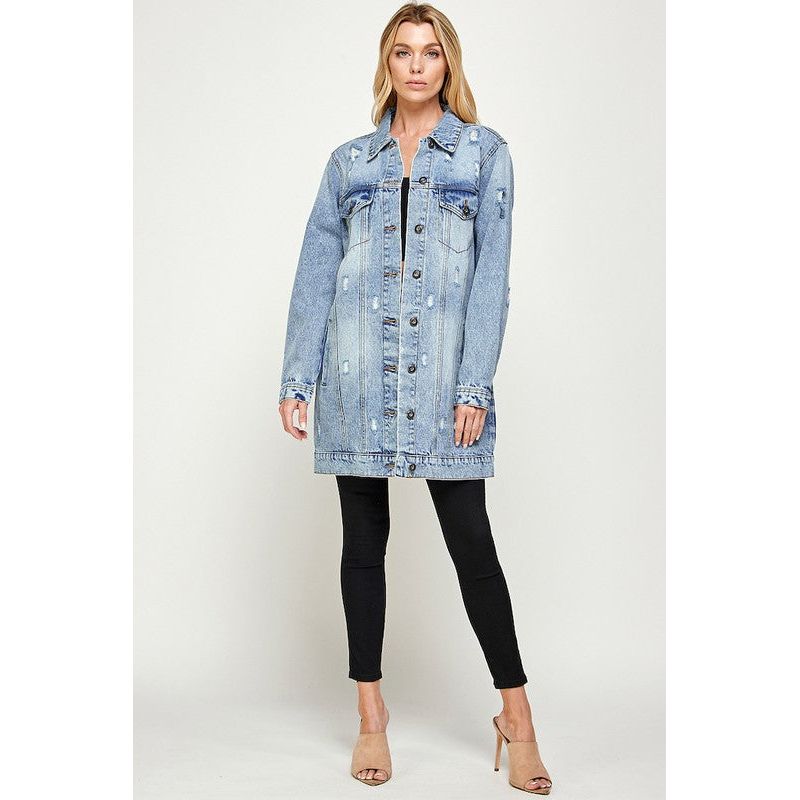 DENIM 3/4 QUARTER JACKETS DISTRESSED WASHED - TiffanyzKlozet