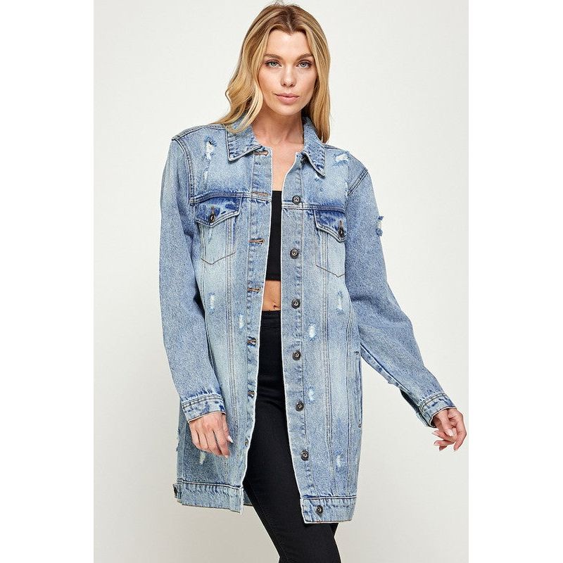 DENIM 3/4 QUARTER JACKETS DISTRESSED WASHED - TiffanyzKlozet