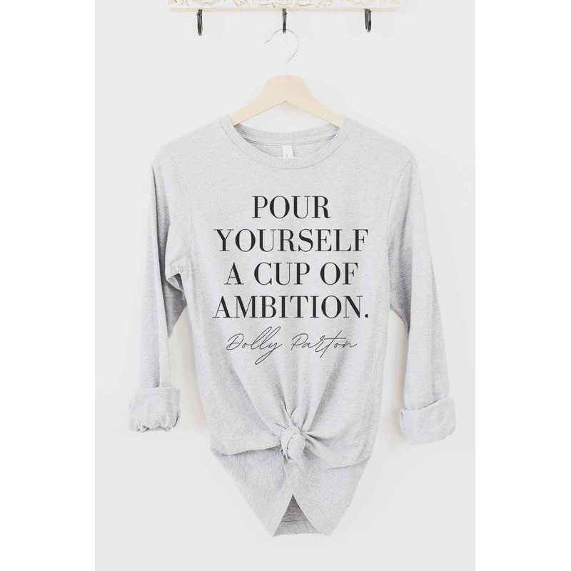 CUP OF AMBITION DOLLY LONG SLEEVE TEE - TiffanyzKlozet