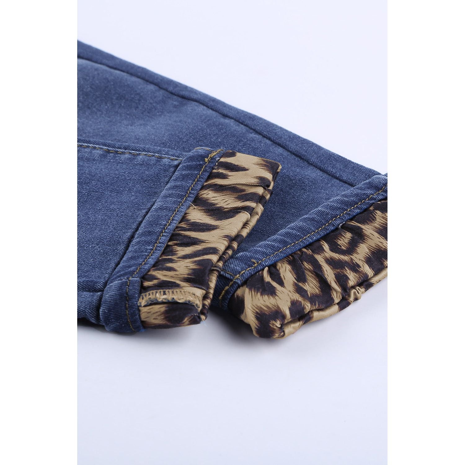 Leopard Patchwork Distressed Jeans - TiffanyzKlozet