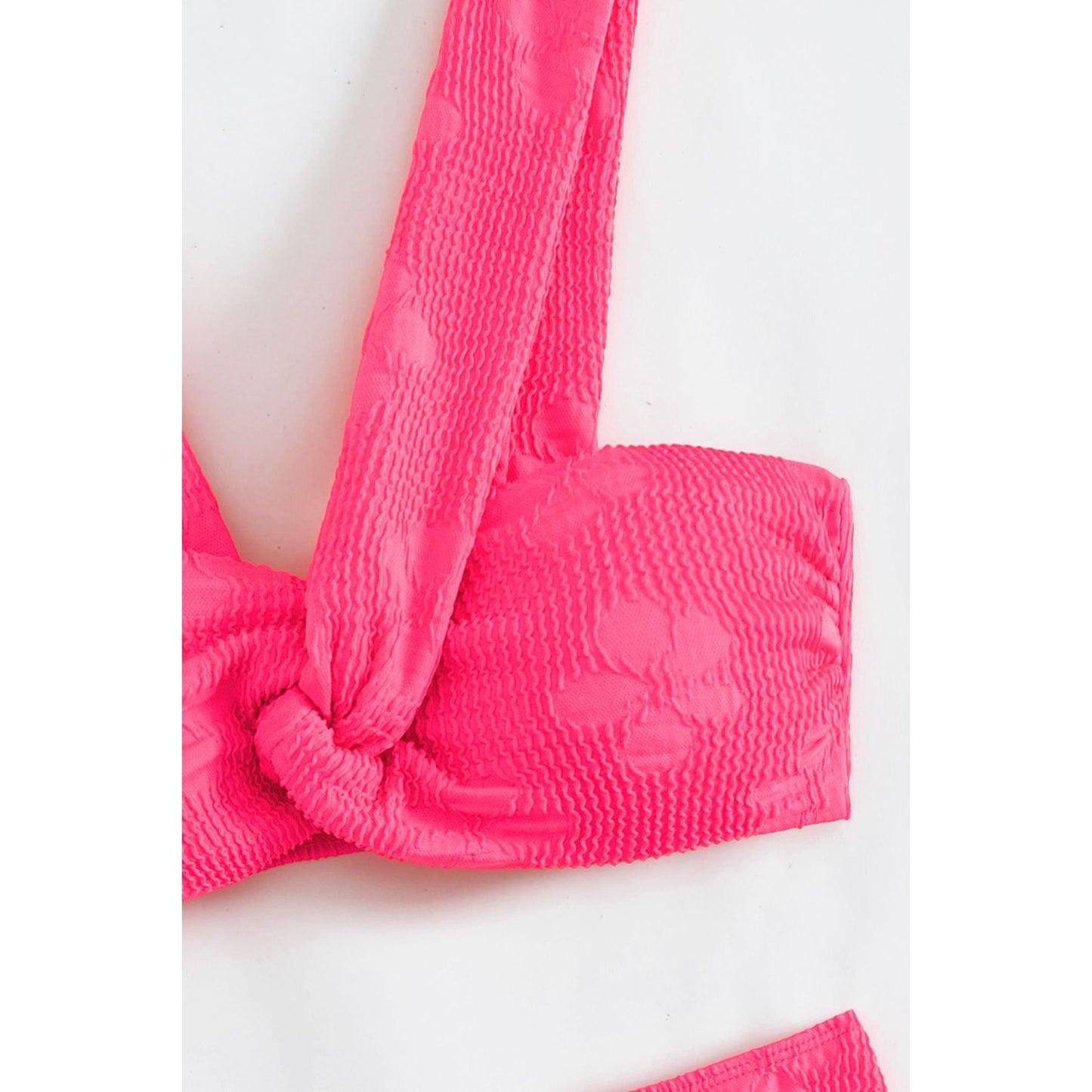 Textured Twisted Detail Bikini Set - TiffanyzKlozet