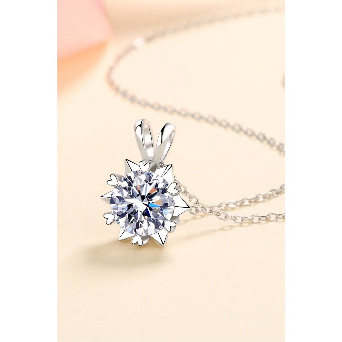 Learning To Love 925 Sterling Silver Moissanite Pendant Necklace - TiffanyzKlozet