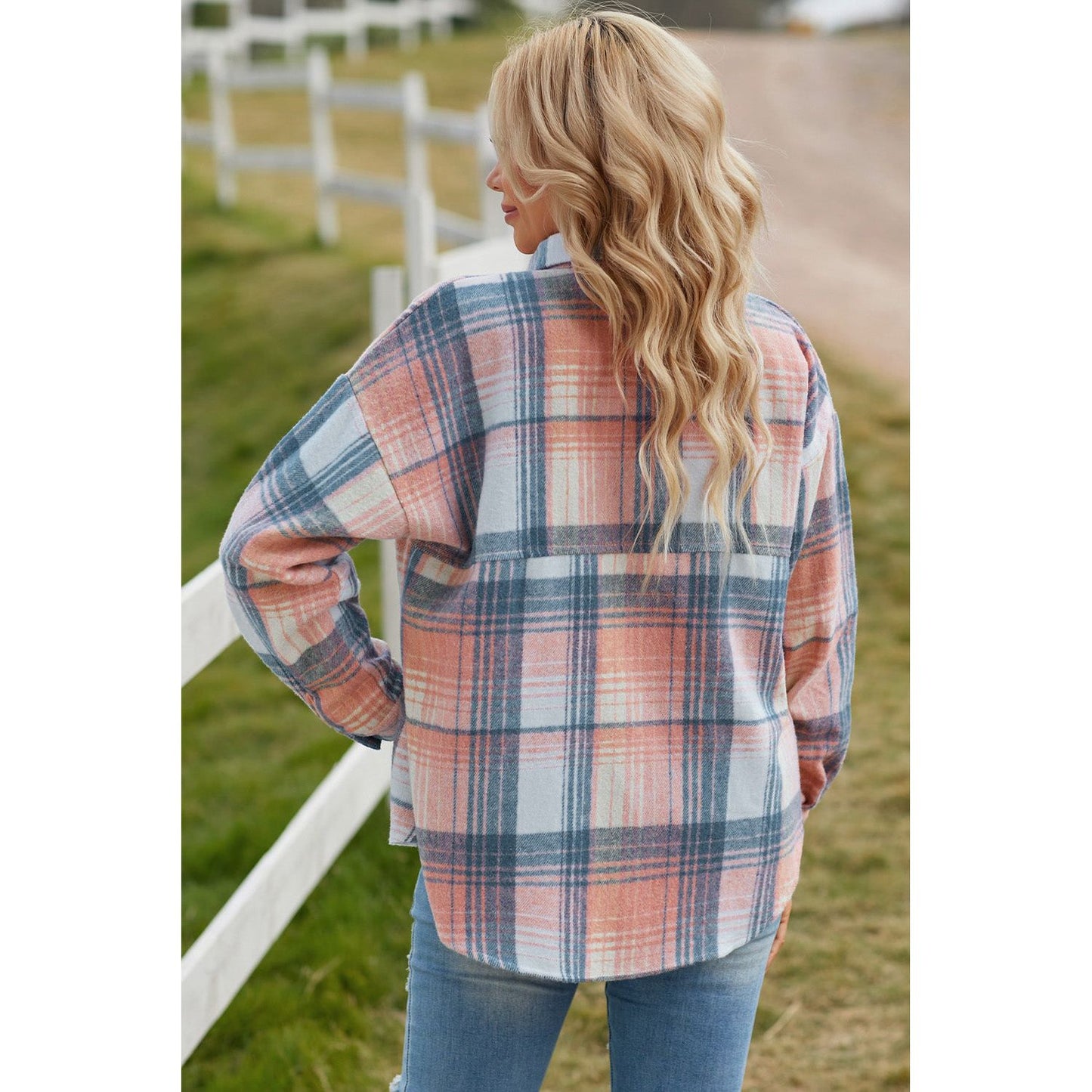 Plaid Dropped Shoulder Shacket - TiffanyzKlozet