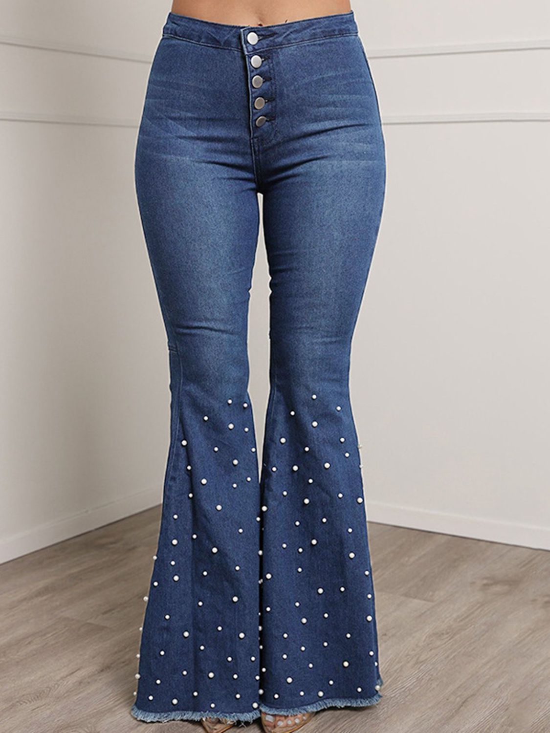 Button Fly Flare Jeans - TiffanyzKlozet