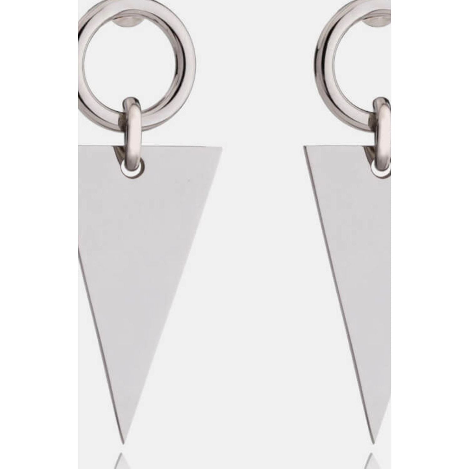 Stainless Steel Triangle Dangle Earrings - TiffanyzKlozet