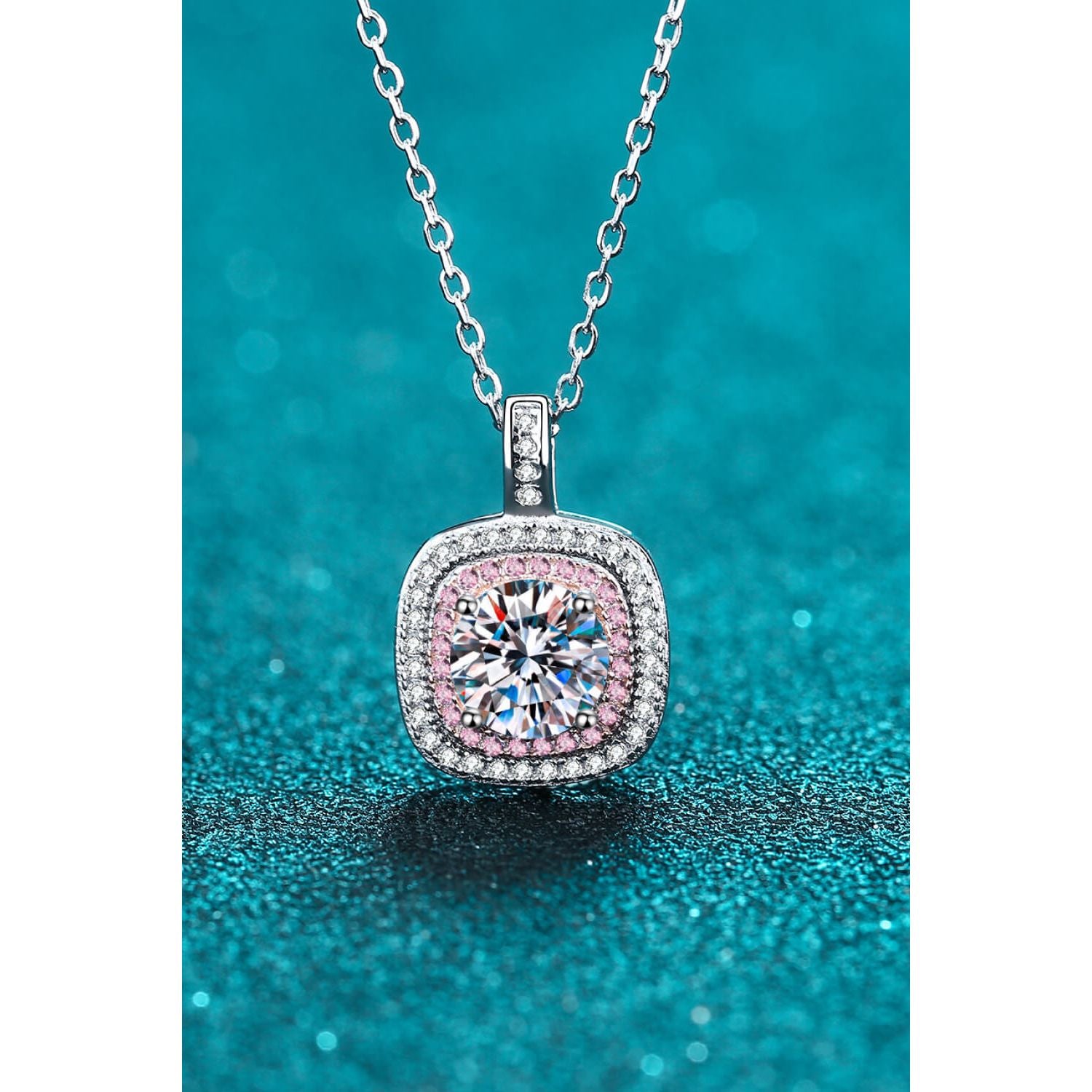 Moissanite Geometric Pendant Necklace - TiffanyzKlozet