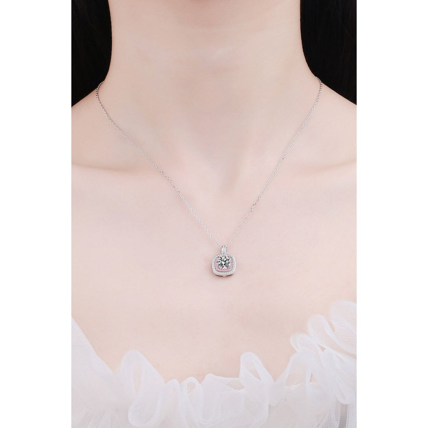 Moissanite Geometric Pendant Necklace - TiffanyzKlozet