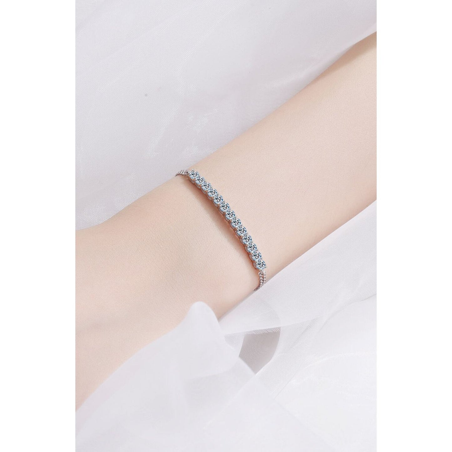 Moissanite Sterling Silver Bracelet - TiffanyzKlozet