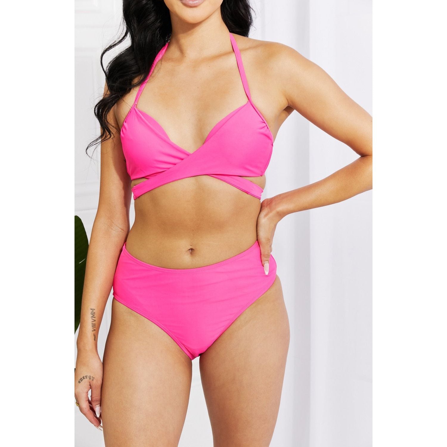 Marina West Swim Summer Splash Halter Bikini Set in Pink - TiffanyzKlozet