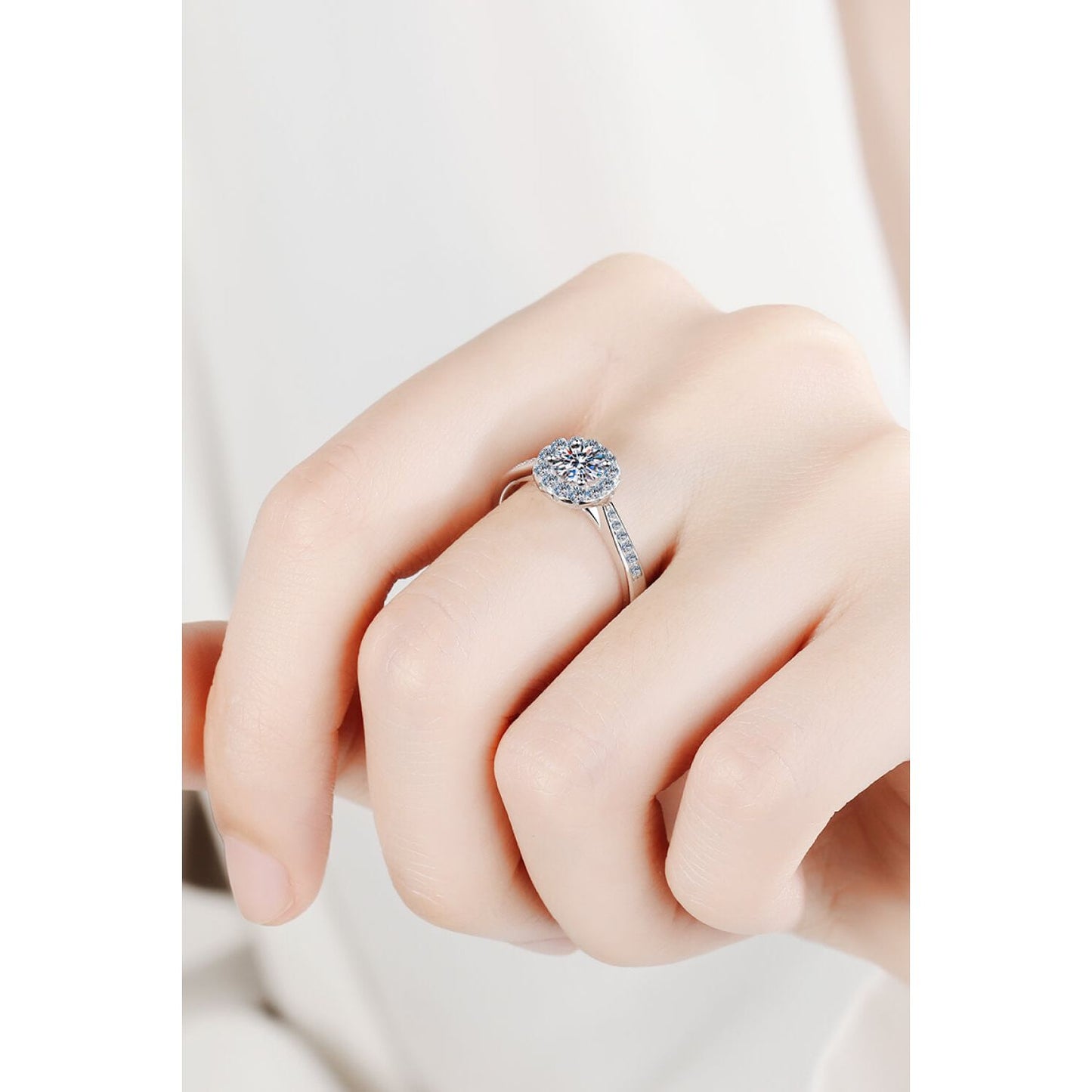 Moissanite 925 Sterling Silver Adjustable Ring - TiffanyzKlozet