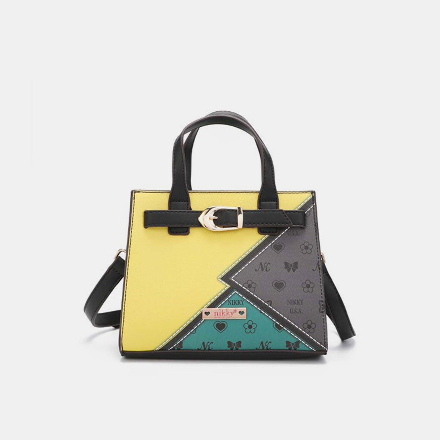 Nicole Lee USA 3-Piece Color Block Handbag Set - TiffanyzKlozet