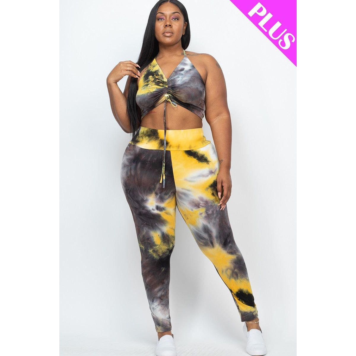 Curvy Crop Top And Leggings Set - TiffanyzKlozet