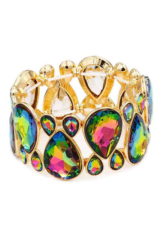 Gem Crystal Stone Stretch Bracelet - TiffanyzKlozet