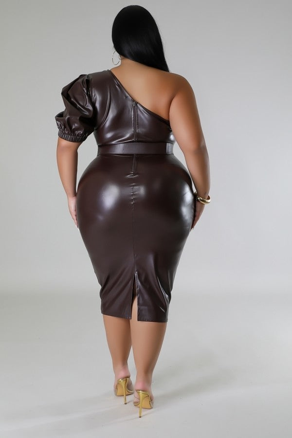 Faux Leather Semi-stretch Dress - TiffanyzKlozet