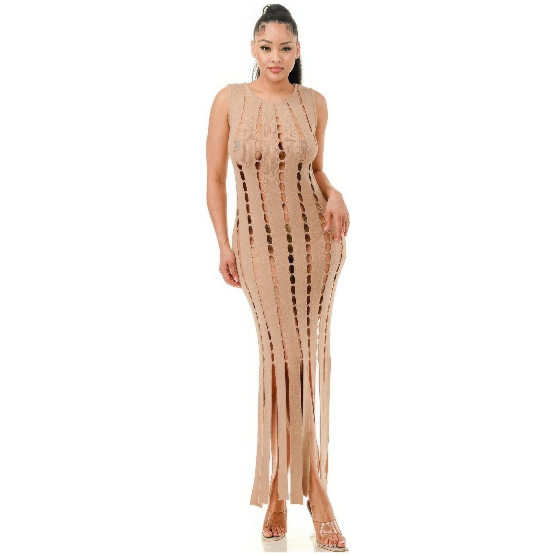 Cut Out Fringe Dress - TiffanyzKlozet