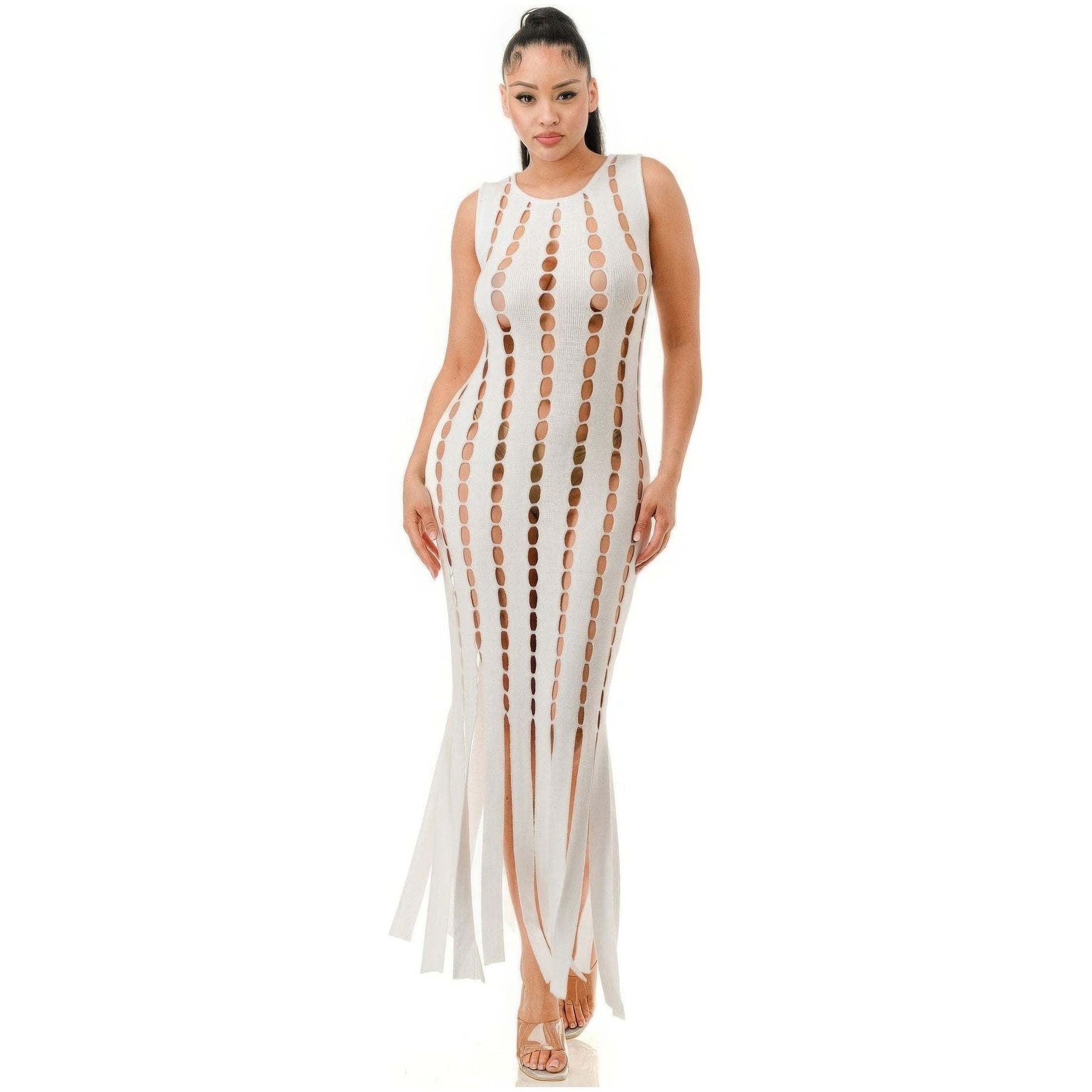 Cut Out Fringe Dress - TiffanyzKlozet