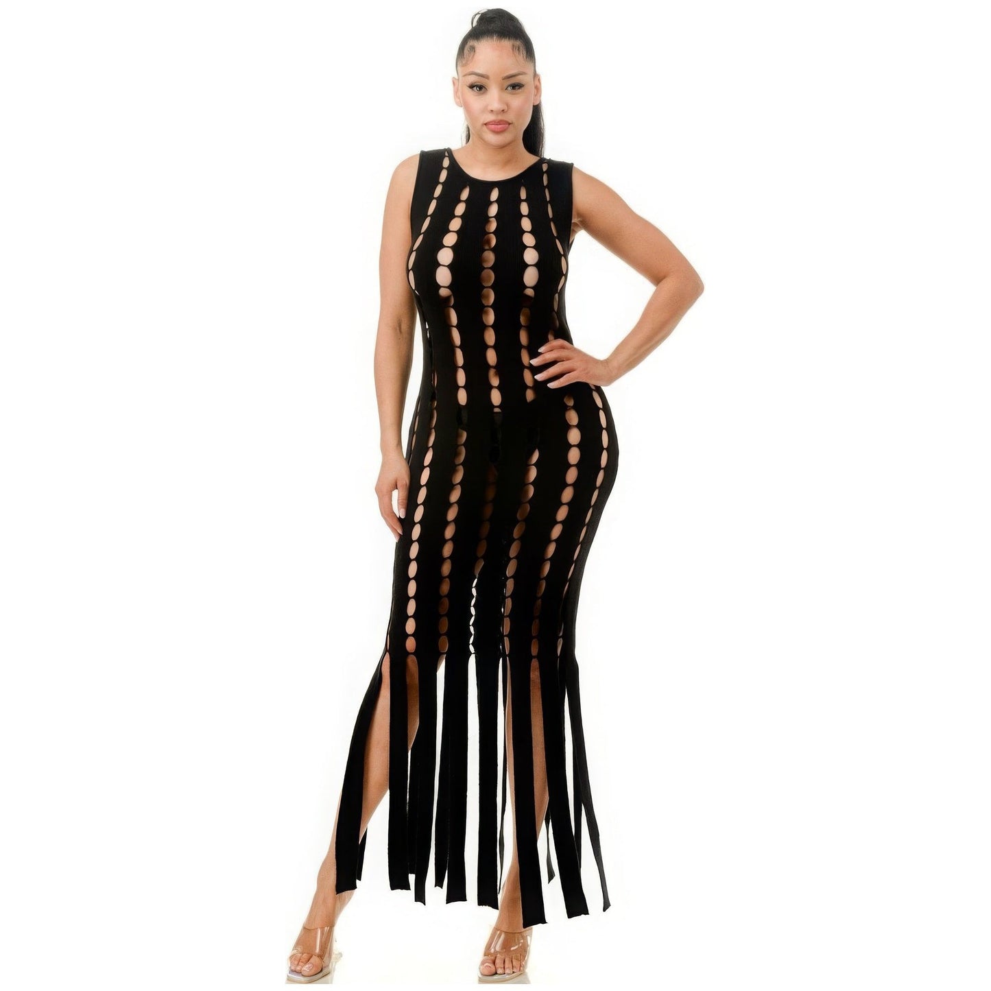 Cut Out Fringe Dress - TiffanyzKlozet