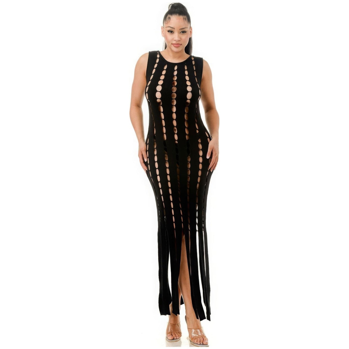 Cut Out Fringe Dress - TiffanyzKlozet