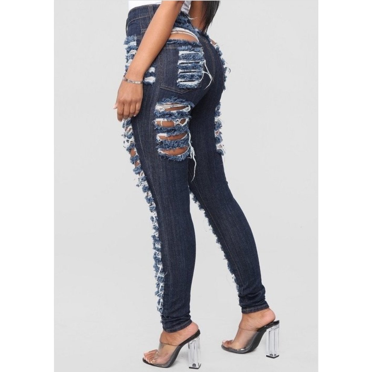 Shema High Rise Sliced Skinny Jeans - TiffanyzKlozet