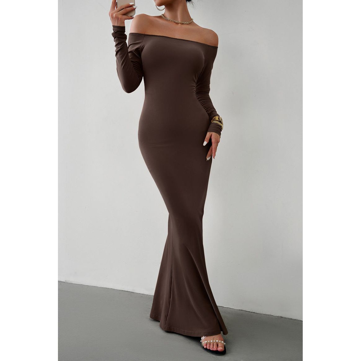 Amoris Long Sleeve Maxi Dress - TiffanyzKlozet