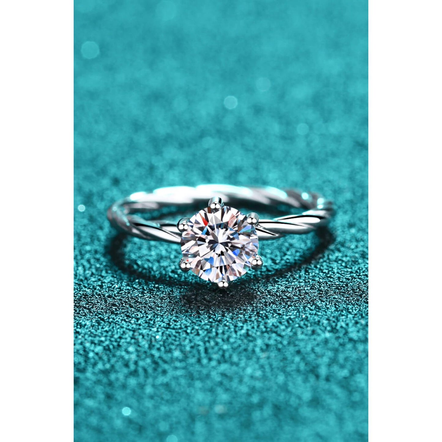 Moissanite 6-Prong Twisted Ring - TiffanyzKlozet