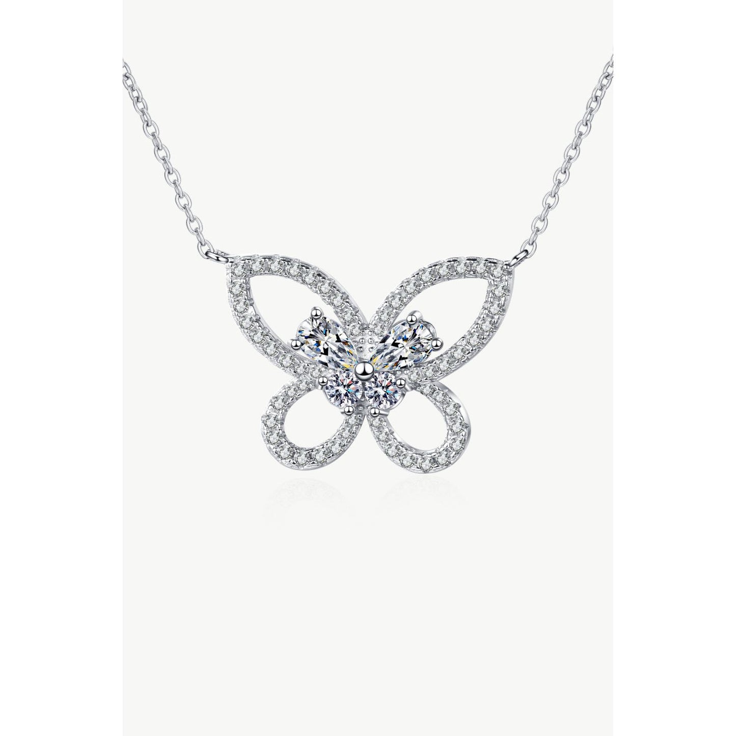 Moissanite Butterfly Pendant Necklace - TiffanyzKlozet
