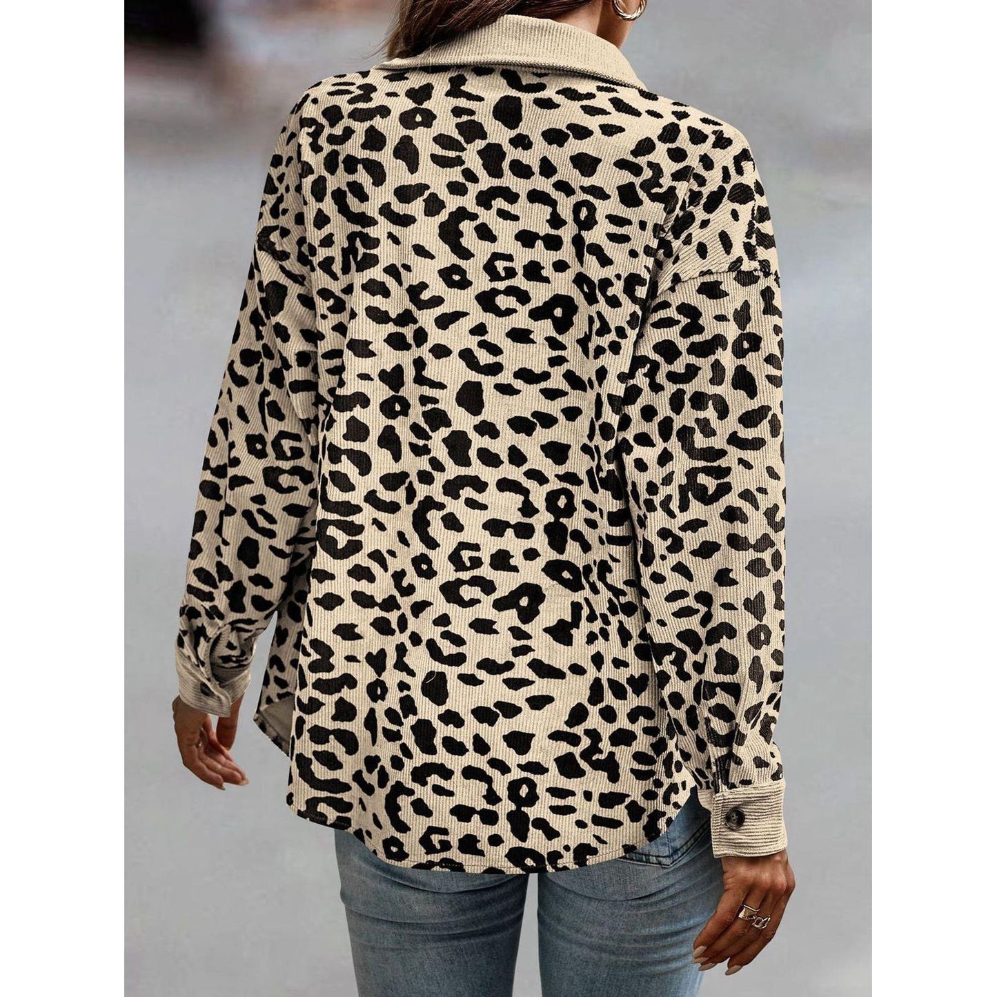 Full Size Leopard Buttoned Jacket - TiffanyzKlozet