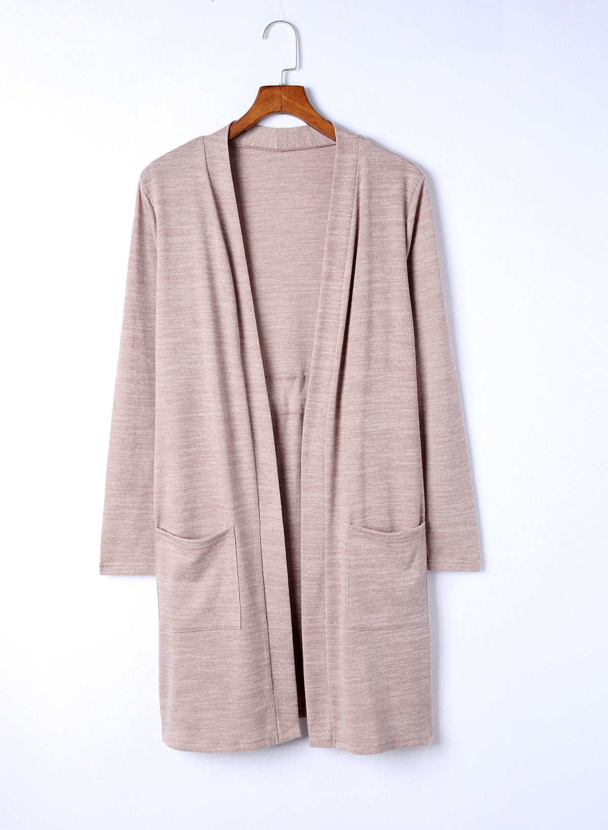 Long Sleeve Open Front Cardigan with Pocket - TiffanyzKlozet