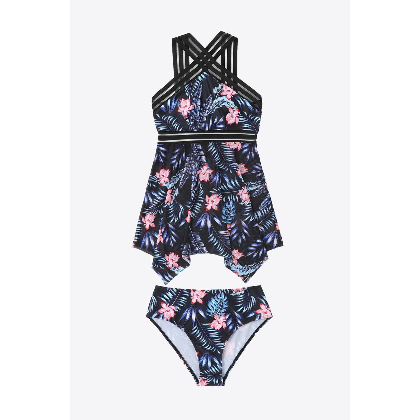 Printed Swim Dress and Bottoms Set - TiffanyzKlozet