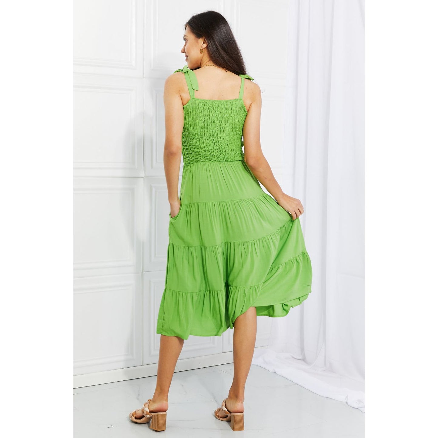 Culture Code Full Size Summer Solstice Smocked Tiered Dress - TiffanyzKlozet