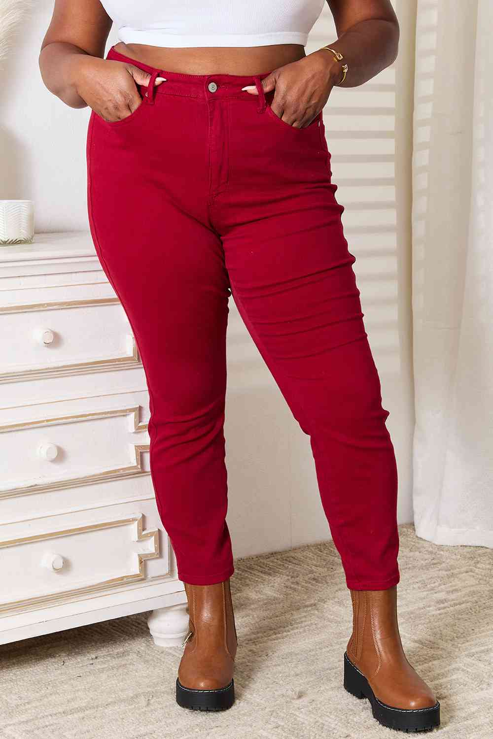 Judy Blue Full Size High Waist Tummy Control Skinny Jeans - TiffanyzKlozet