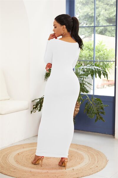 Aleisha Long Sleeve Maxi Wrap Dress - TiffanyzKlozet
