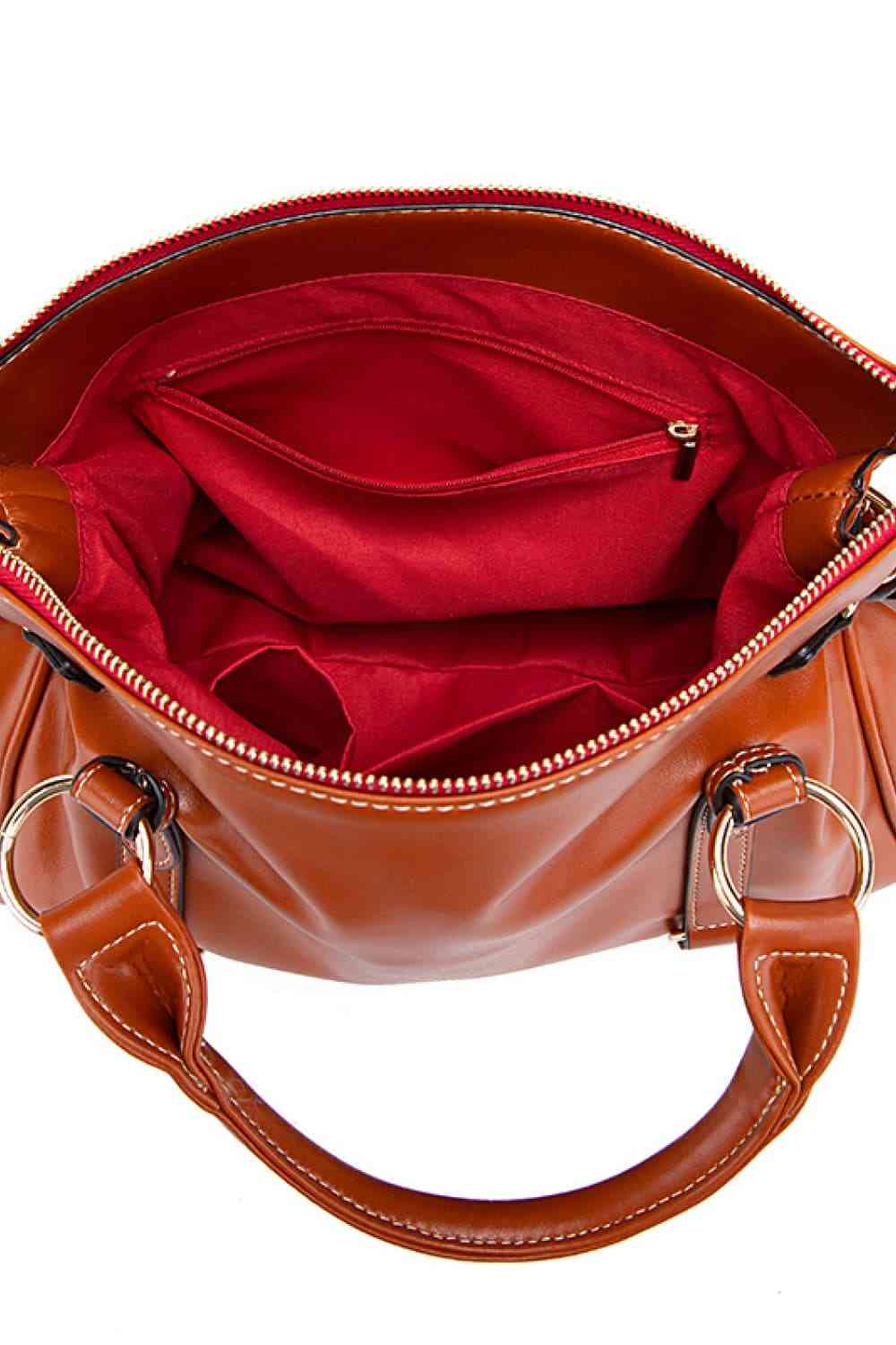 PU Leather Handbag with Tassels - TiffanyzKlozet