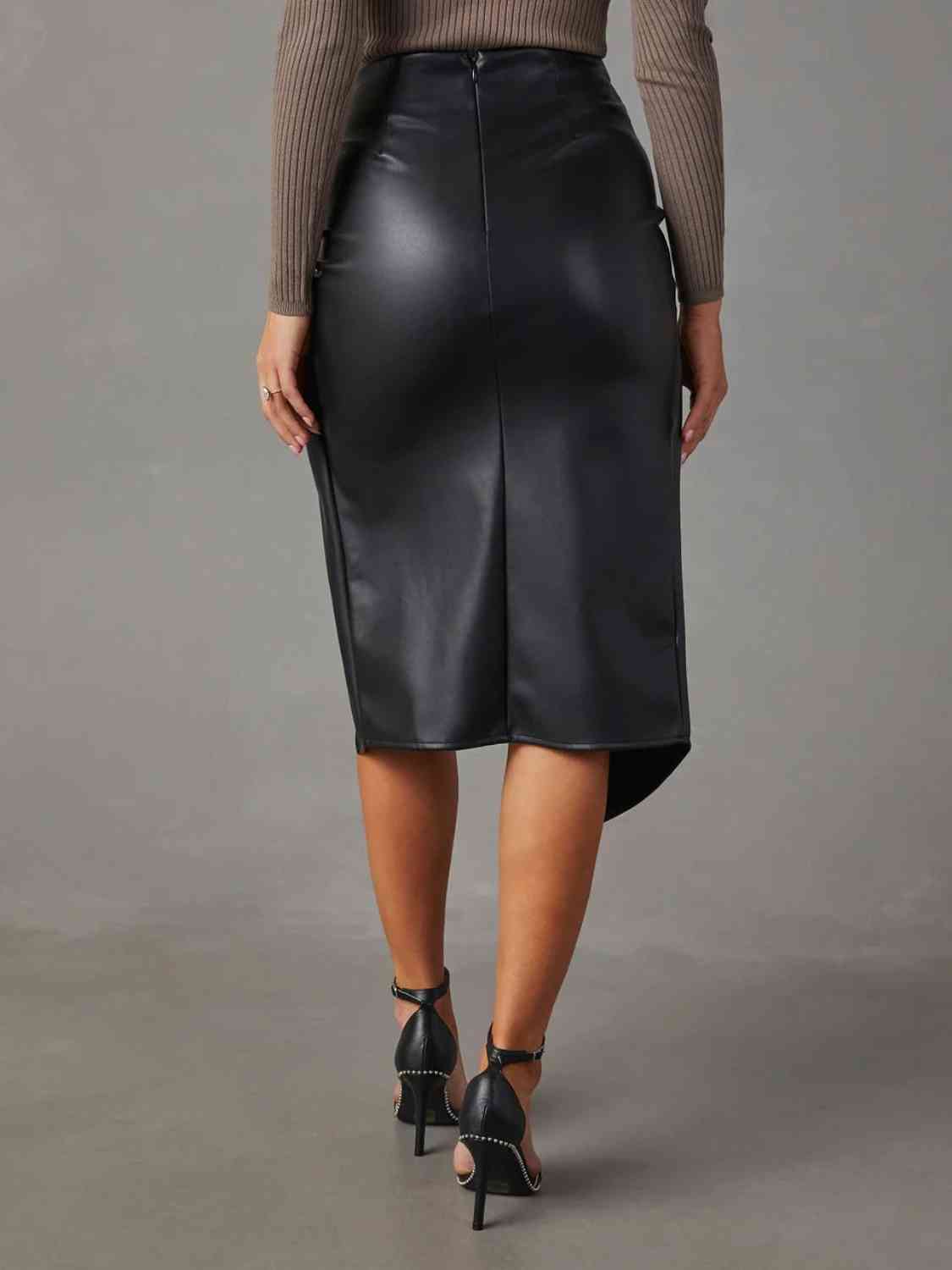Twist Detail High Waist Skirt - TiffanyzKlozet