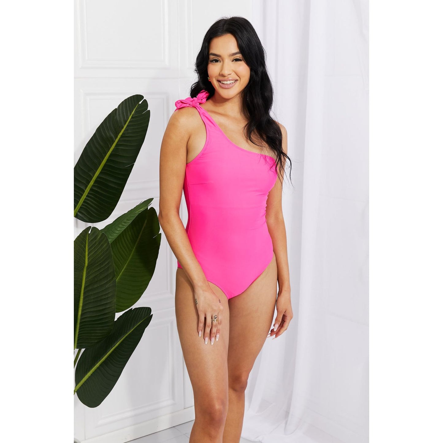 Marina West Swim Deep End One-Shoulder One-Piece Swimsuit - TiffanyzKlozet