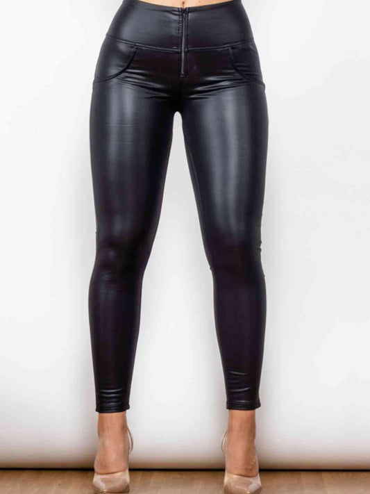 Matte PU Leather Long Pants - TiffanyzKlozet
