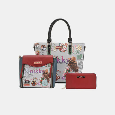 Nicole Lee USA 3-Piece Nikky World Handbag Set - TiffanyzKlozet