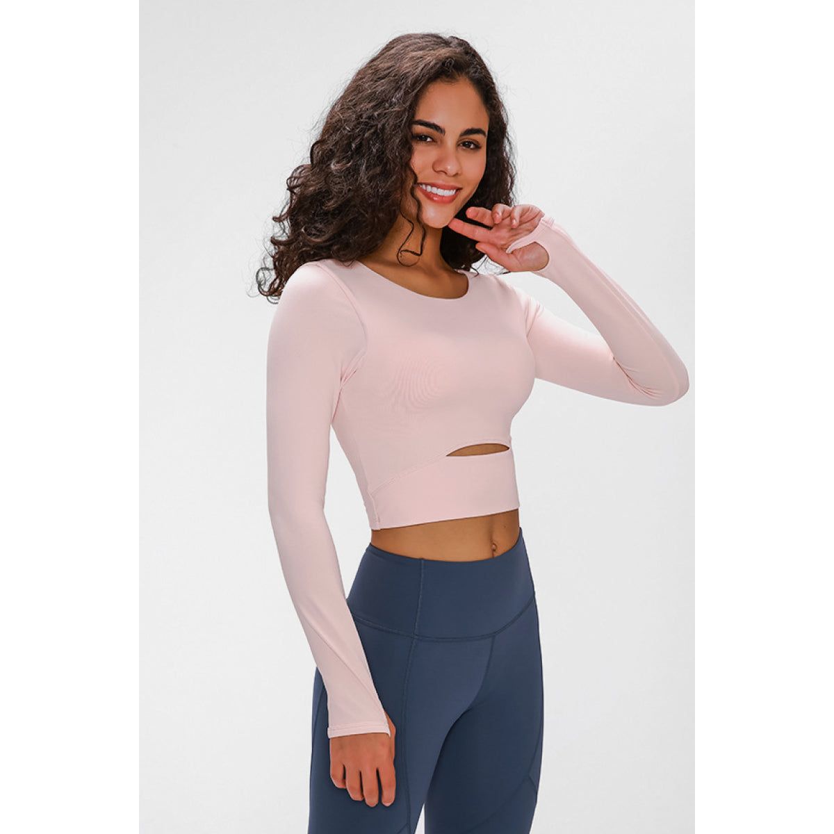 Long Sleeve Cropped Top With Sports Strap - TiffanyzKlozet