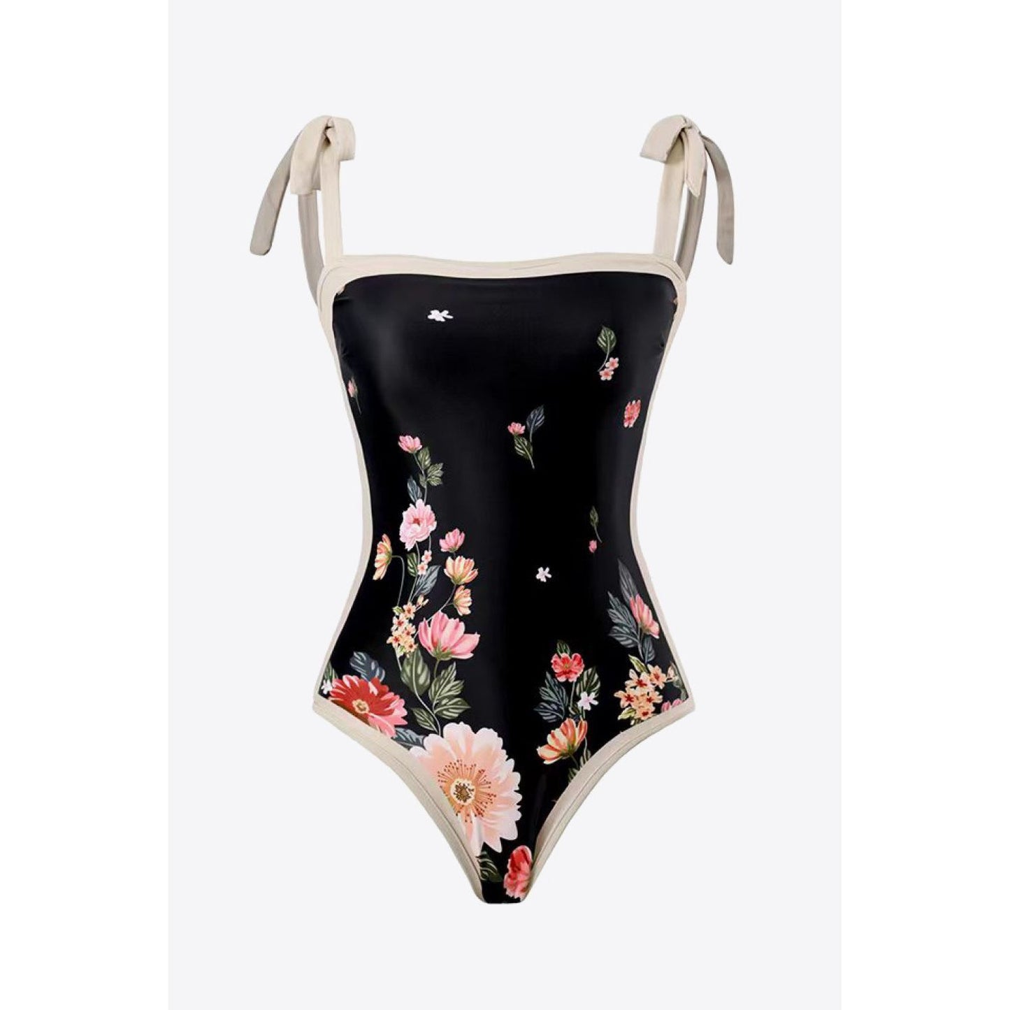 Floral Tie-Shoulder Two-Piece Swim Set - TiffanyzKlozet