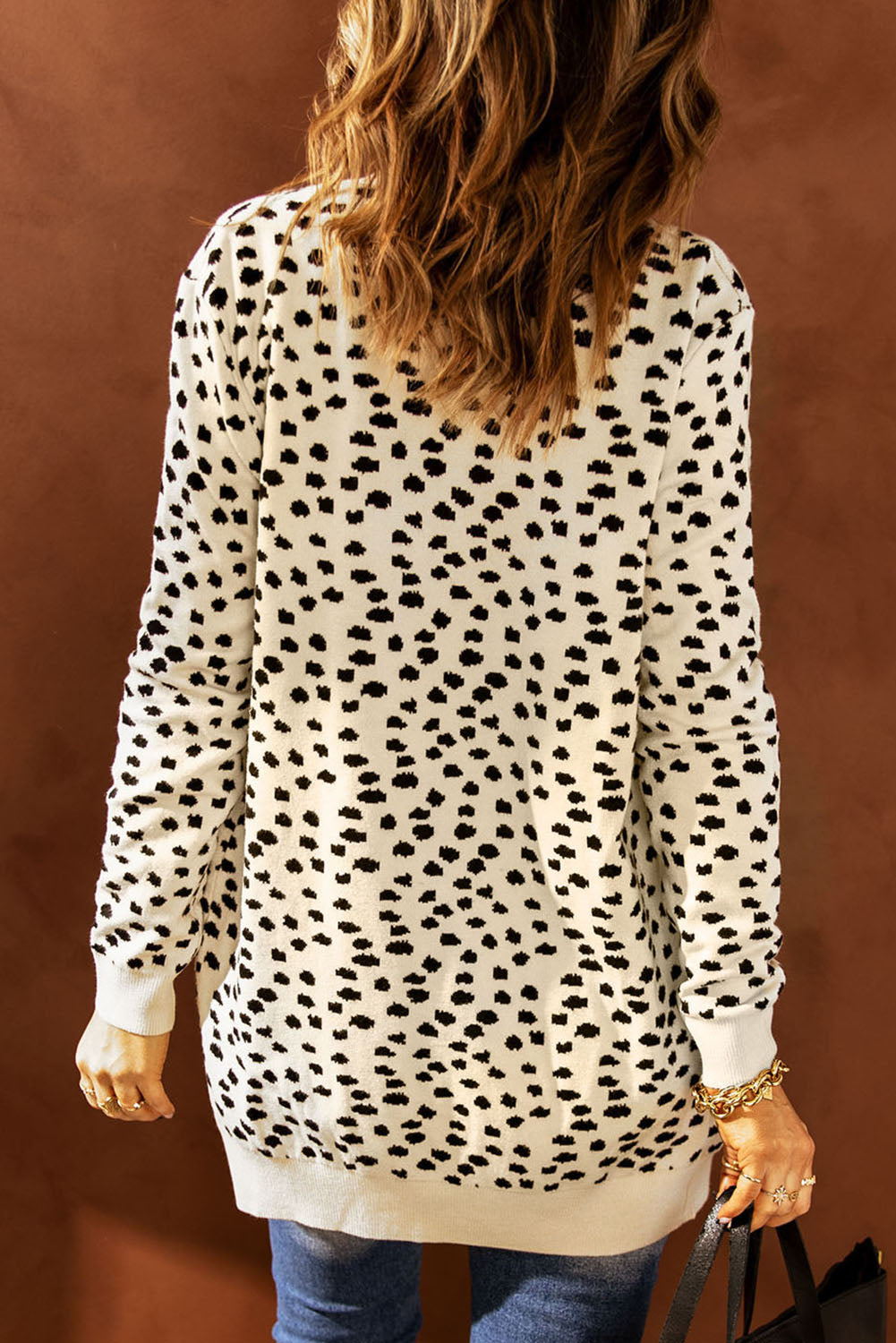 Full Size Printed Long Sleeve Cardigan with Pocket - TiffanyzKlozet